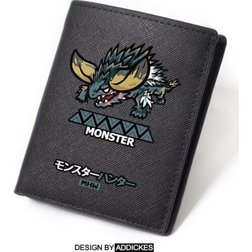 Monster Hunter World PS4 GAME Wallet Short Long Leather Cash Case Money Notecase Change Burse Bag Card Holders Christmas Gifts