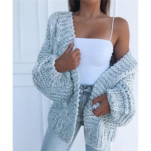 Cardigans Women Tops Winter Sweaters Women Solid Loose Knitwear Women Thick Sweater Cardigan Warm Solid Color Open Front Coat