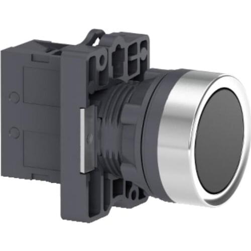 XA2EA21 Flat Head Reset Button - black - 1NO XA2 flat head reset button
