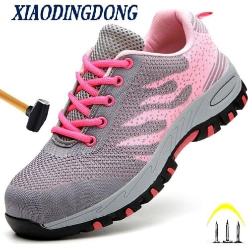 Lightweight Breathable Men women Safety Shoes Steel Toe Work Shoes For Men Anti-smashing Construction Sneaker With Reflective