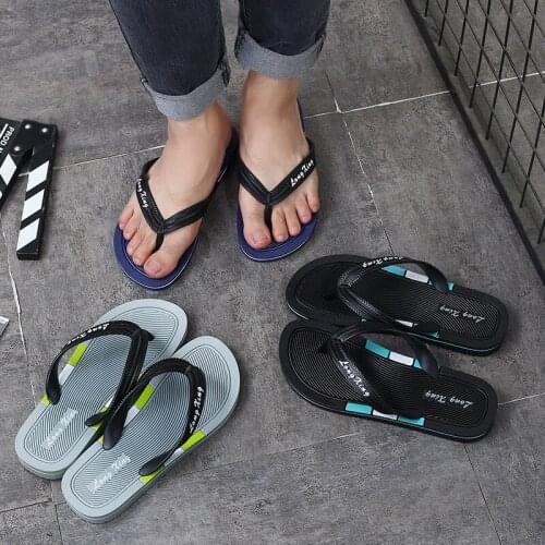 2021 Summer New Flip Flops Mens Beach Slippers Outer Wear Clips Drag Personality Trend