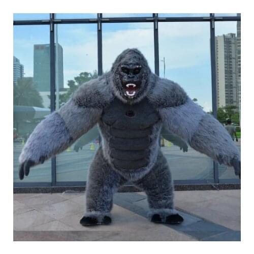 Inflatable Costume for Adult Halloween Plush Furry Mascot animal Venice Carnival Dress Suit Fursuit orangutan Gorilla