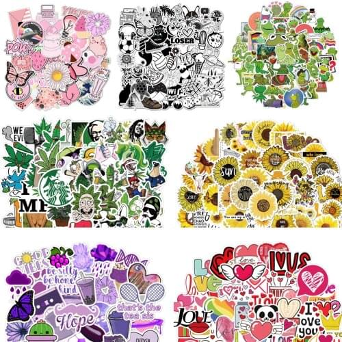 12 Styles Stickers 50PCS/Pack Decals Sticker For DIY Car Laptop PC Guitar Notebook Luggage Skateboard Cartoon Vsco Girls Sticker
