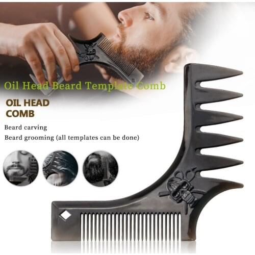 2021 new mens beard template styling tool double-sided beard carving comb beard trimming template facial care tool