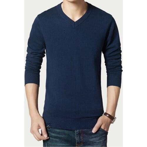 New Arrival Spring Mens Sweater Pullovers Simple Style Knitted V-neck Sweater Jumpers Thin Male Knitwear Sweaters Winter Clothes