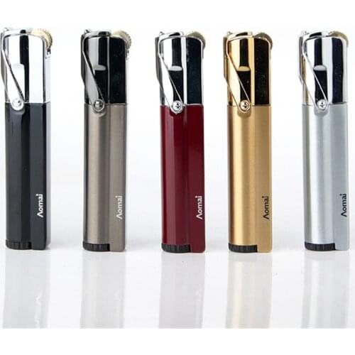 Portable 1300 C Compact Jet Gas Turbo Torch Butane Lighter Strip Fixed Fire Windproof Metal Cigar Lighter Cigarette