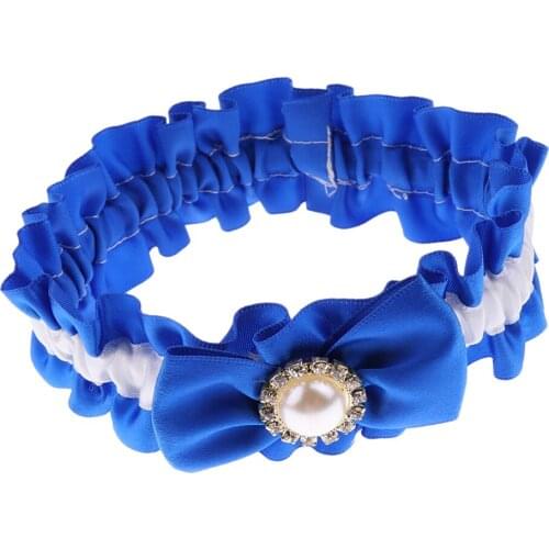 Prettyia Navy Blue Stretchy Charming bridal Accessories for Wedding Bridal Garter Bow Garter Prom Accessories