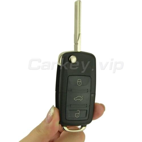 Remotekey 1J0 959 753 DJ 3 button ID48 chip 315Mhz Flip car remote key HU66 for vw Seat Leon Toledo for Skoda Octavia Fabia 2000
