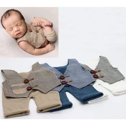 Props Newborn Baby Photo Studio Vest + Pants Set Newborn Props for Photography Photobooth Accessories Bebe Fotografia Product