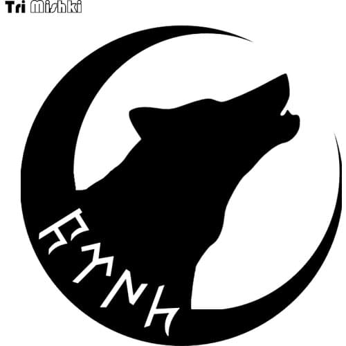 Tri Mishki HZX647# 15x15cm Moon and wolf Turkey Turkish Turk car sticker auto Windscreen Vinyl Decals Accessories araba aksesuar