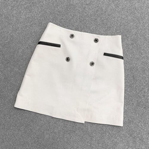 Autumn New Designer Womens Genuine Skirts High quality Sheepskin Real leather A-line skirt C605