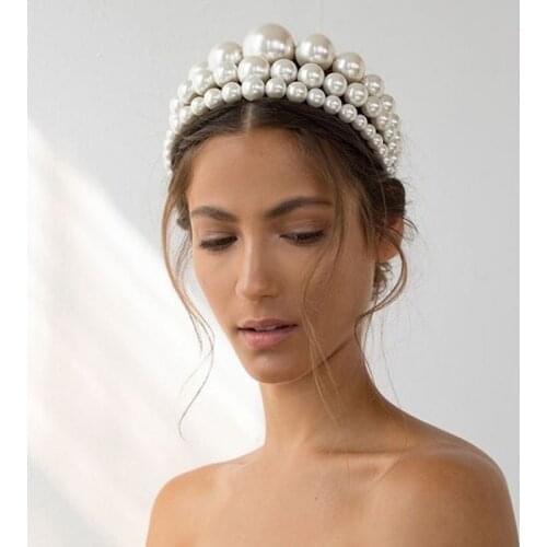 JUJIA New Hot Korean Sample Design Imitation Pearl Hair Band Girls Hair Accessories Women Headband Wedding Party Bridal