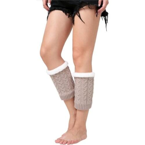 1 Pair Sport Cycling Sock Boot Cover Stripe Women Stretch Boot Leg Cuffs Boot Socks Winter Thick Warm Knitted Leg Warmers Socks