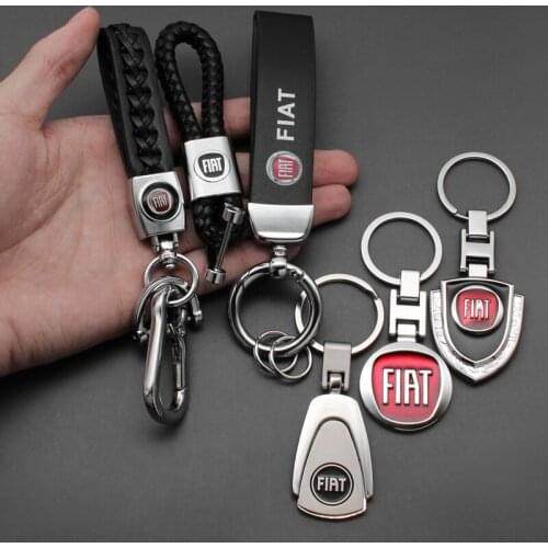 1PCS 3D Metal Car Key Ring for Fiat 500 albea ducato doblo grande punto Emblem Keychain Auto decoration Accessories