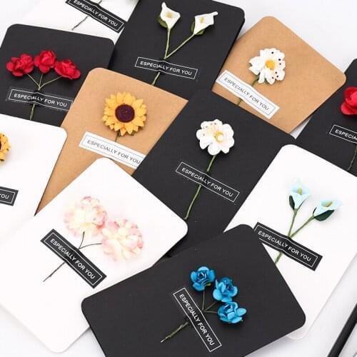 10pcs Invitation Card For Party Teachers Day Artificial Flower Greeting Card Custom Material Package Party Cards For Birthday