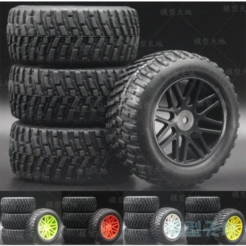 4PCS/SET 95MM Off-Road Short Course Truck Rally Tires Rubber Tyre Wheel Rim Hex Adapter 12MM For HSP 94107 94155 94170 608-7007