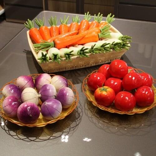 7-Simulated vegetable fruit fake vegetables aggravated white radish carrot tomato onion toy prop Jewelry home decorations