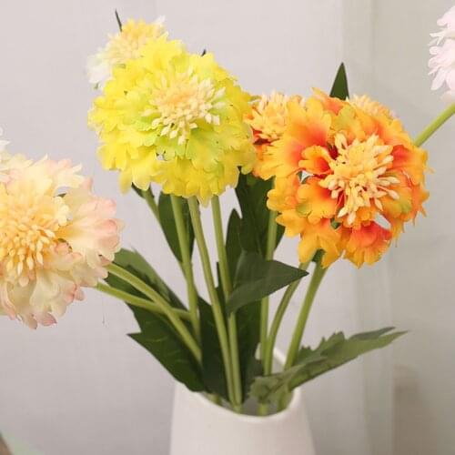 Pine Cordyceps Artificial Silk Flower Home Display Small Wild Chrysanthemum for Wedding Party Flower Arrangement Ornaments