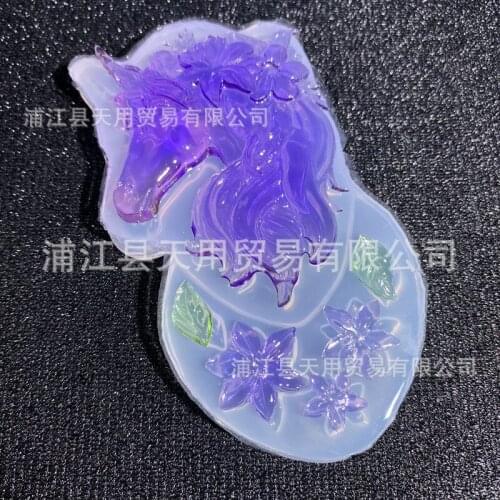 Unicorn Flowers and Leaves Silicone Mold Manual Dripping Pendulum Material 16731
