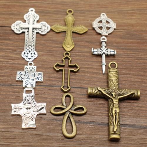 Hot 2pcs Holy Cross Charms Pendants Diy Jewelry For Necklace Bracelet Making Accessaries