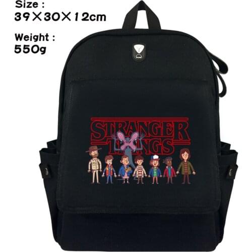 Canvas Student Backpack Stranger Things Casual Rucksack Zipper School Bag Fashion Shoulder Bag Laptop Boys Girls Travel Bag