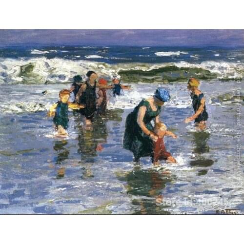 Edward Henry Potthast paintings of In the Surf II modern art Landscape High quality Hand painted
