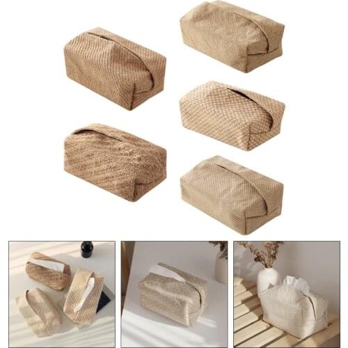 Cotton Linen Cloth Art Desktop Tissue Box Simple Household Storage Removable Paper Holder Napkins Case Home Small Items