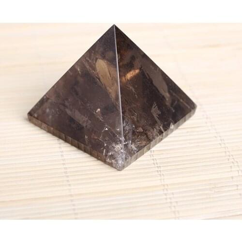 Natural Rock Smoky Quartz Crystal Healing Pyramid
