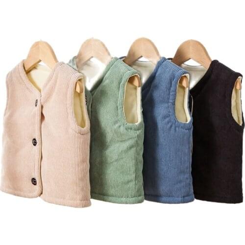 New childrens vest autumn and winter boys baby silk cotton thick vest girls foreign style baby waistcoat P4707