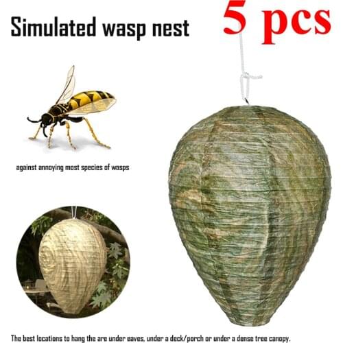 Dropshipping 5pcs Hanging Wasp Bee Trap Fly Insect Simulated Wasp Nest Effective Pest Control Natural Non-Toxic for Wasps Hornet