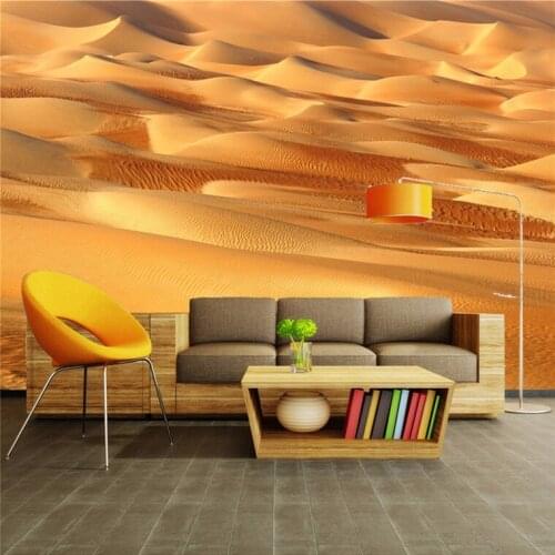 Custom Photo Wallpaper 3D Yellow Sand Desert Sofa TV Backdrop Wall Decorations Living Room Modern Wall