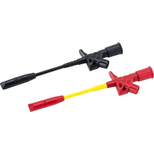 2pcs 10A Professional Piercing Needle Test Clips Multimeter Testing Probe Hook with 4mm Socket Test hook for car repair