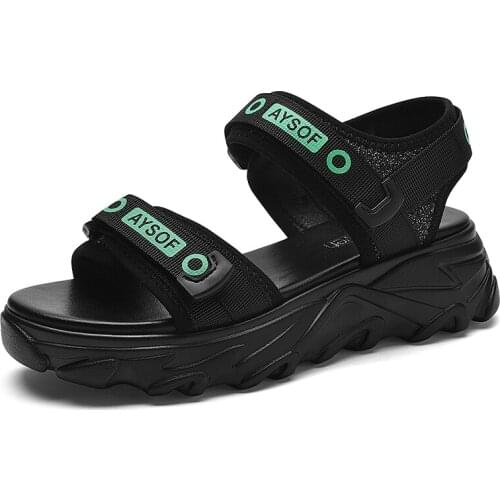 Open Toe Platform Sandals, Velcro Solid Color WomenS Shoes, Waterproof Platform WomenS Shoes