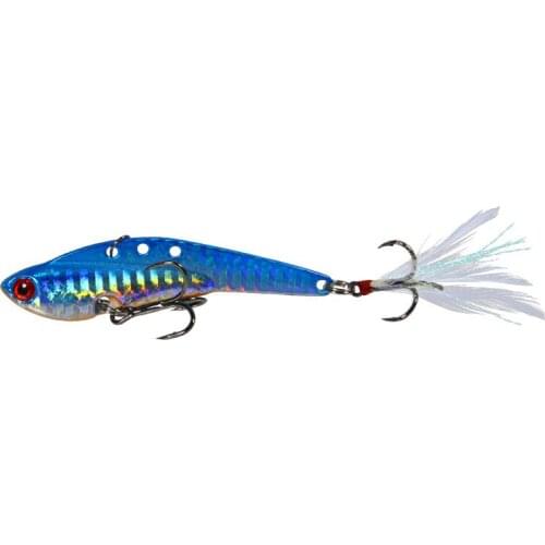 Blue sequins far cast iron plate metal feathered hook freshwater sea bass Hard Bait