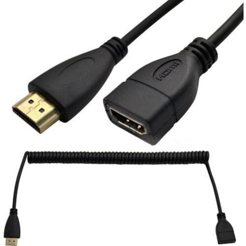 8FT 2.5M HDMI A male To female Spiral Coiled extension Cable HEC Cord 1080p HDTV