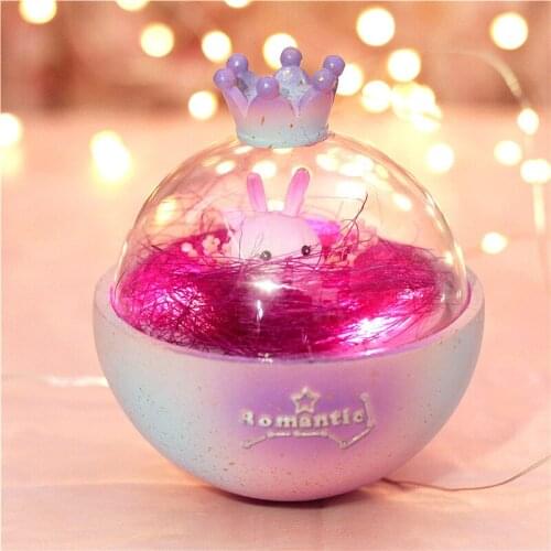 Cute Rabbit LED Night Light Animal Twinkle Star Baby Nursery Bedroom Decoration Lights Valentines Day Christmas Birthday Gift