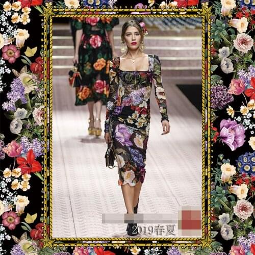 147cm Wide Digital Printing Fabric Meter Clothing Manual DIY Shirt Dress 100% Nylon Fabrics for Dress Wholesale Cloth Meter