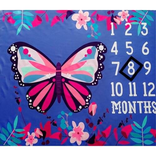 New Butterfly Baby Photo Background Cloth Baby Creative Month Photography Blanket Newborn Photography Blanket 100x120cm