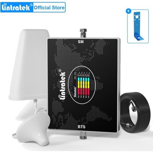 Lintratek Five Band 2g 3g 4g Signal Booster 800 900 1800 2100 2600MHz GSM DCS LTE Intetnet booster Amplifier+Log/Ceiling Antenna
