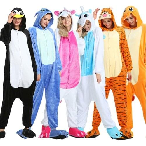 2020 Animals Unicorn Costume Adults Unicorn Onesies Flannel Stitch Costumes Women Anime Jumpsuit Disguise Onepiece Suit