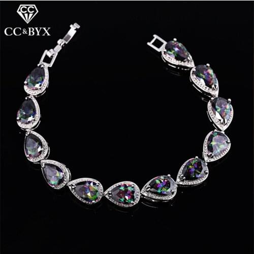 CC Bracelets For Women Luxury Shine Rhinestone Pageant Crystal Charm Bangle Wedding Accessories Bridal Engagement Jewelry S0025