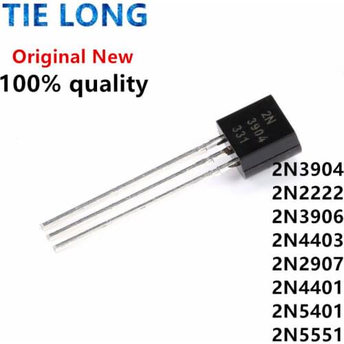100pcs 2N3904 2N3906 2N4403 2N2907 2N4401 2N2222 PN2222 2N5401 2N5551 TO-92 TO92 transistor