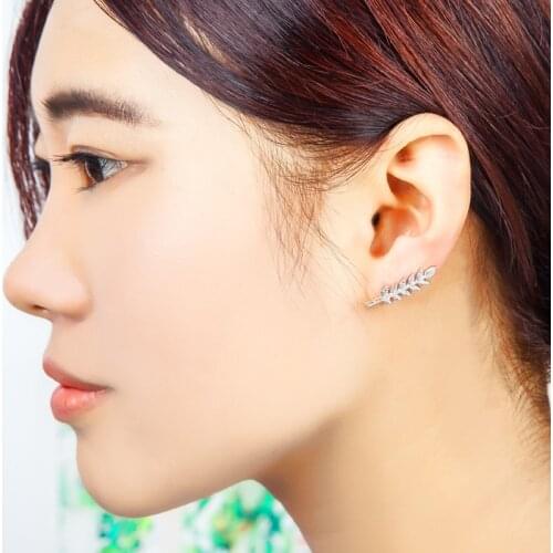 2020 New Wholesale New Korean Jewelry Women Brand Fashion Feather Tree Leaves Fine Earring Minimalist Gold Statement Earring