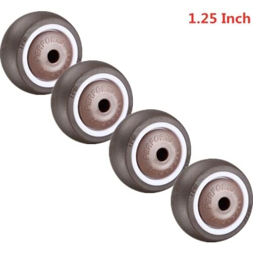4 Pcs/Lot 1.25 Inch Brown Single Caster TPE Rubber Wheel Wear-Resistant Silent Universal Accessories Pulley