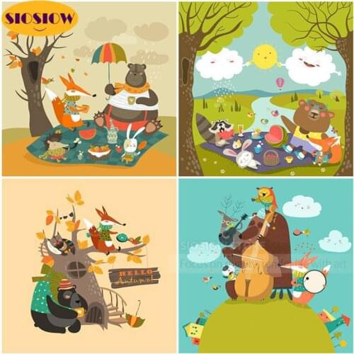 5d Diamond Painting Full Square Drill Cartoon Lovely Animal Dimond Embroidery Mosaic Cross Stitch Kits Diy Hand Craft Kids Room