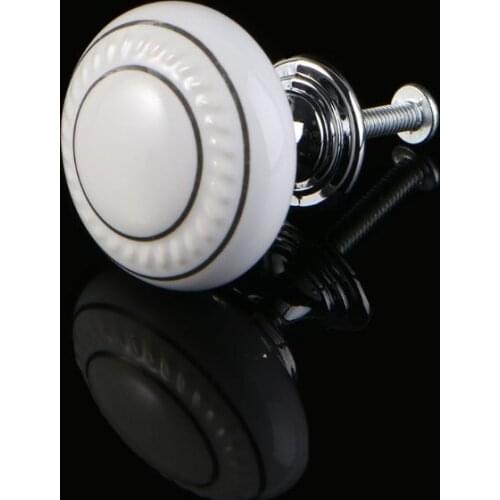 203F White Ceramic Door Knob Drawer Wardrobe Kitchen Cabinet China Pull Handle New