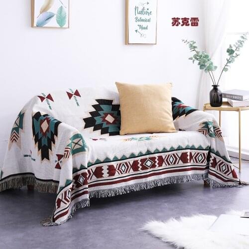Bohemian Knitted Kids Children Recliner Divan Blanket Plaid Bench Settee Covering Beach Manta Bedclothes