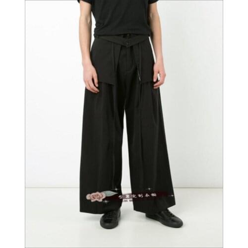 27-44 New Tide Mens Wild Casual Pants Loose Thin Section Casual Long Straight Pants Wide Leg Pants Large Size Trousers Costumes