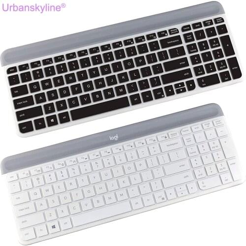 Keyboard Cover for Logitech MK470 K470 K580 Wired Set Transparent Clear Black Silicone TPU Film Case Slim Thin English Russia US