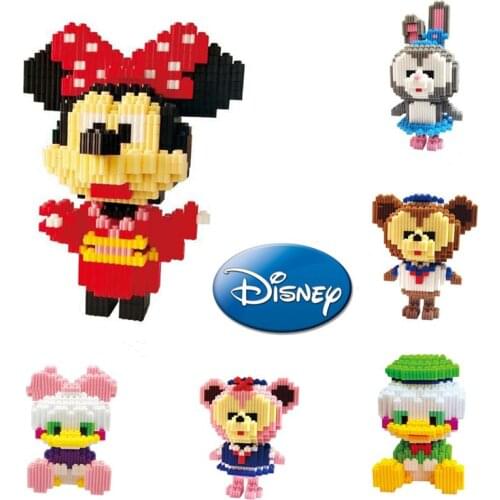 Disney Blocks Minnie Donald Duck Cute Cartoon Diy Model Micro Building Brick Blocks Action Figures Toys for Kids Shipping Free